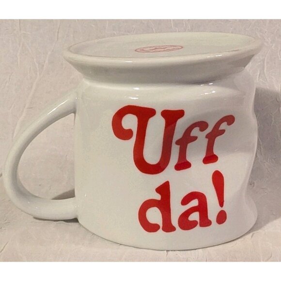 Uff Da! Mug Bergquist Imports Coffee Cup Scandinavian Crumpled Look Minnesotan - Picture 10 of 10